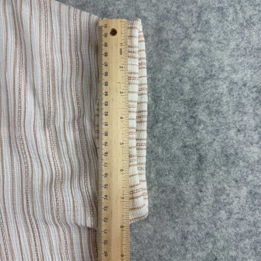Women’s Beige Perch by Blu Pepper Striped Collared Pintuck Detail Top Size 1X - Picture 7 of 14